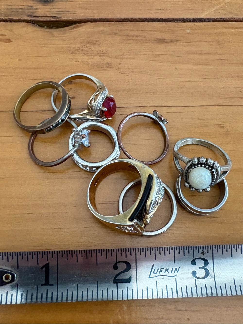 Vintage Mixed Fashion Rings Lot of 9 Silver Tone Gold Tone Costume Jewelry - Picture 6 of 7